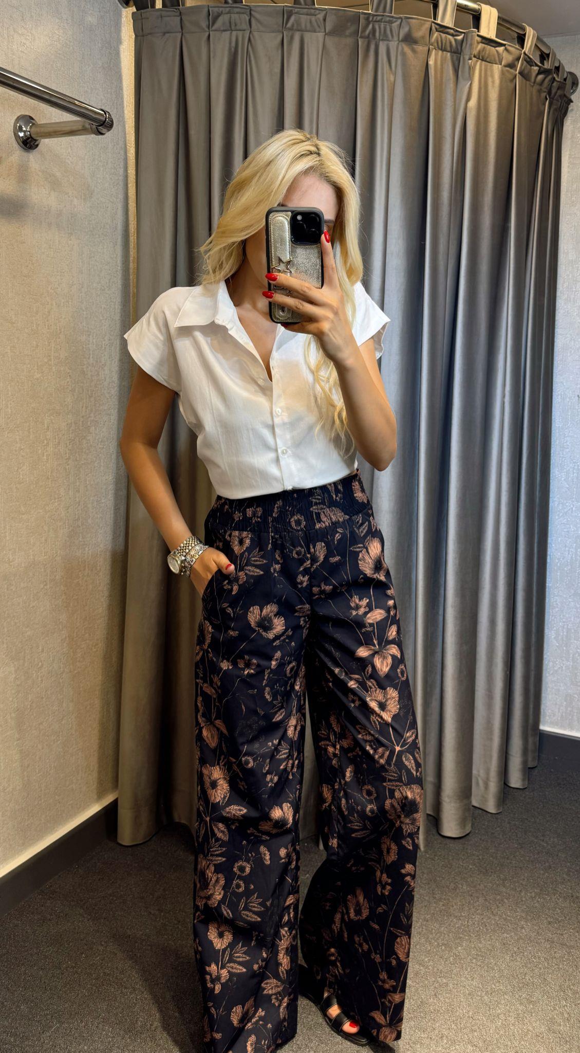 DİLVİN BELİ LASTİKLİ PANTOLON LACİVERT