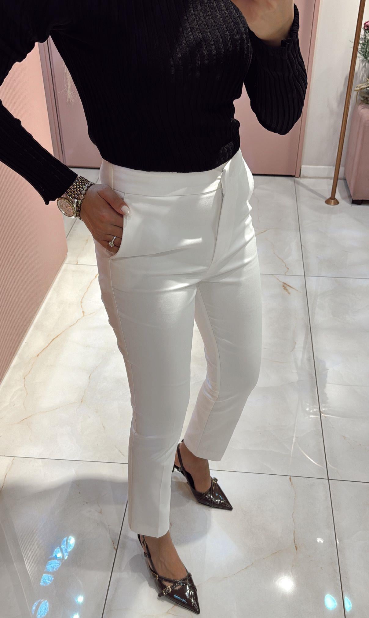 DİLVİN SKİNNY KESİM NORMAL BEL PANTOLON BEYAZ