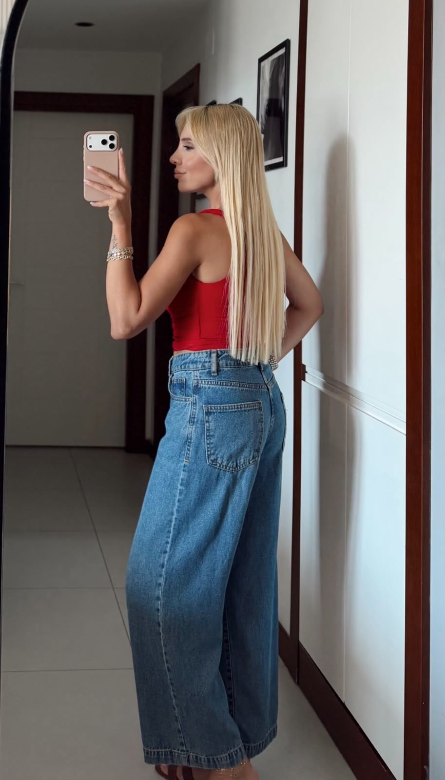 KIRMIZI TEK KOL DRAPELİ BLUZ