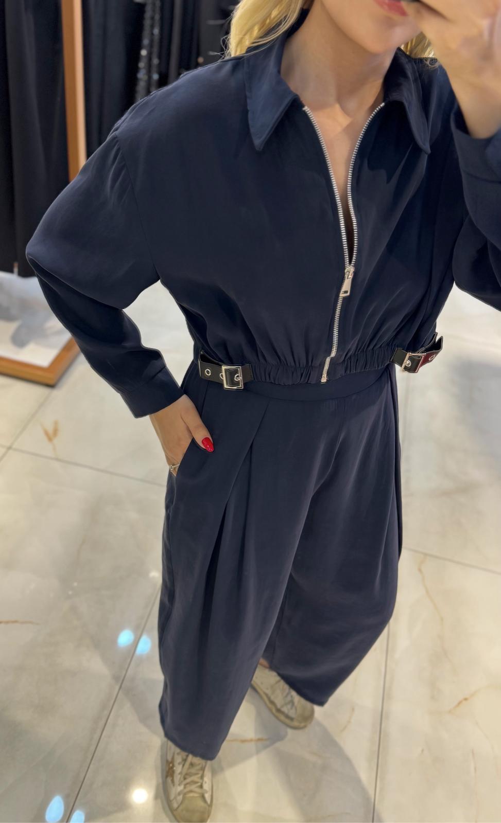 LACİVERT LİSA FERMUARLI TAKIM