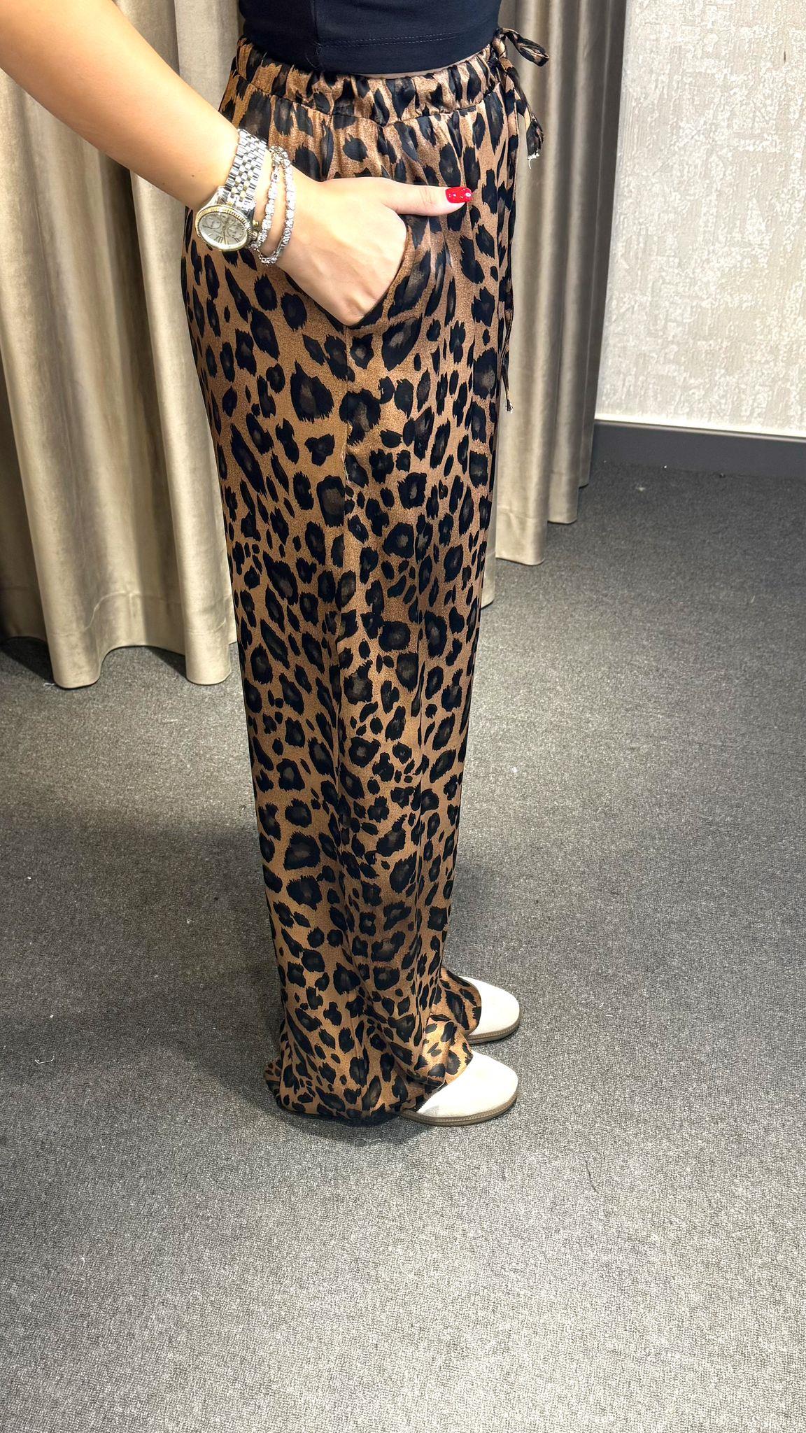 LEOPAR DESEN PANTOLON KAHVERENGİ