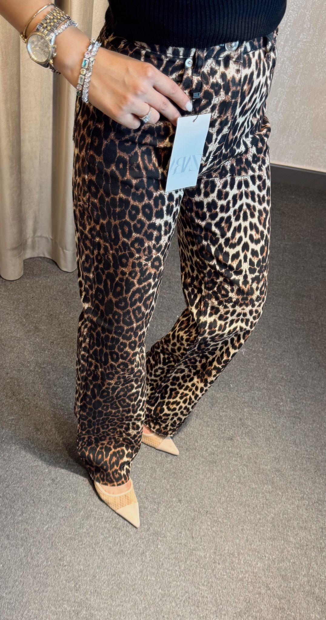 LEOPAR DESENLİ STRAİGHT JEAN KAHVE