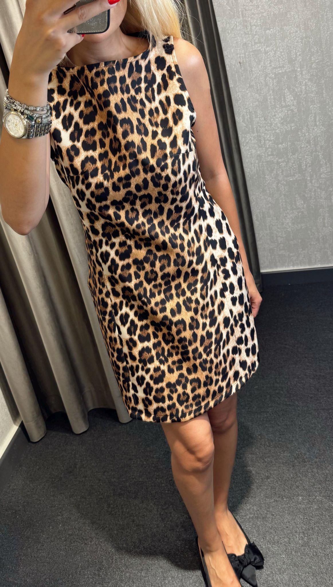 LEOPAR DESENLİ ZR SIFIR KOL ELBİSE MİX