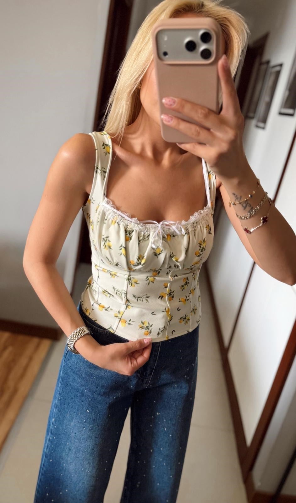 LİMON DESENLİ CROP