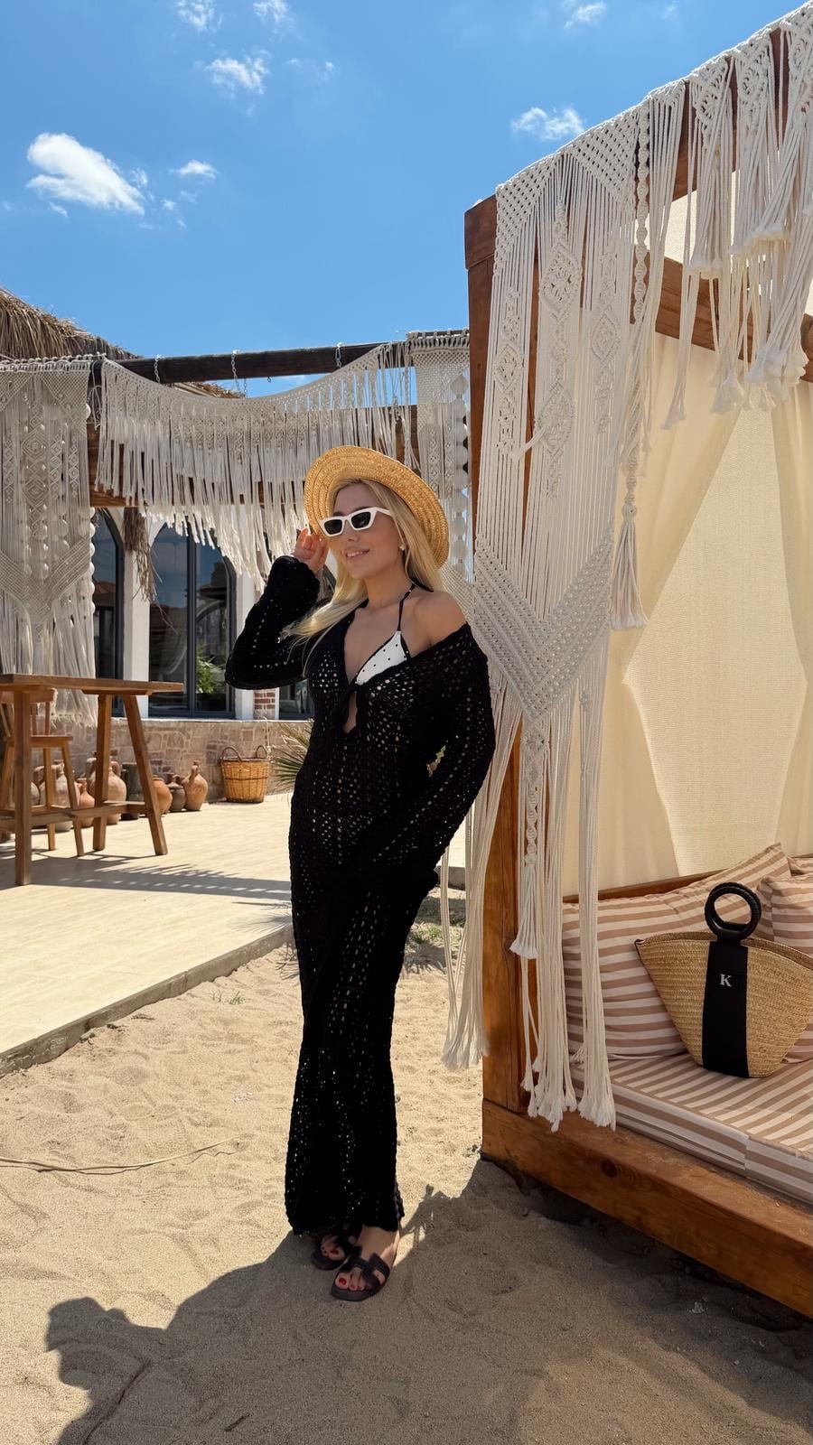 NOVA ÖNDEN BAĞLAMALI BEACHWEAR ELBİSE