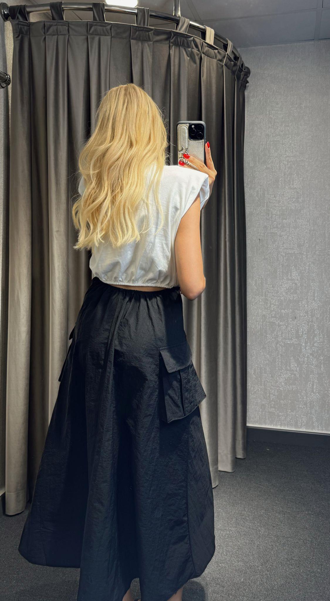 ORJ MARKA ETİKETLİ İPKYL MODEL ELBİSE SİYAH