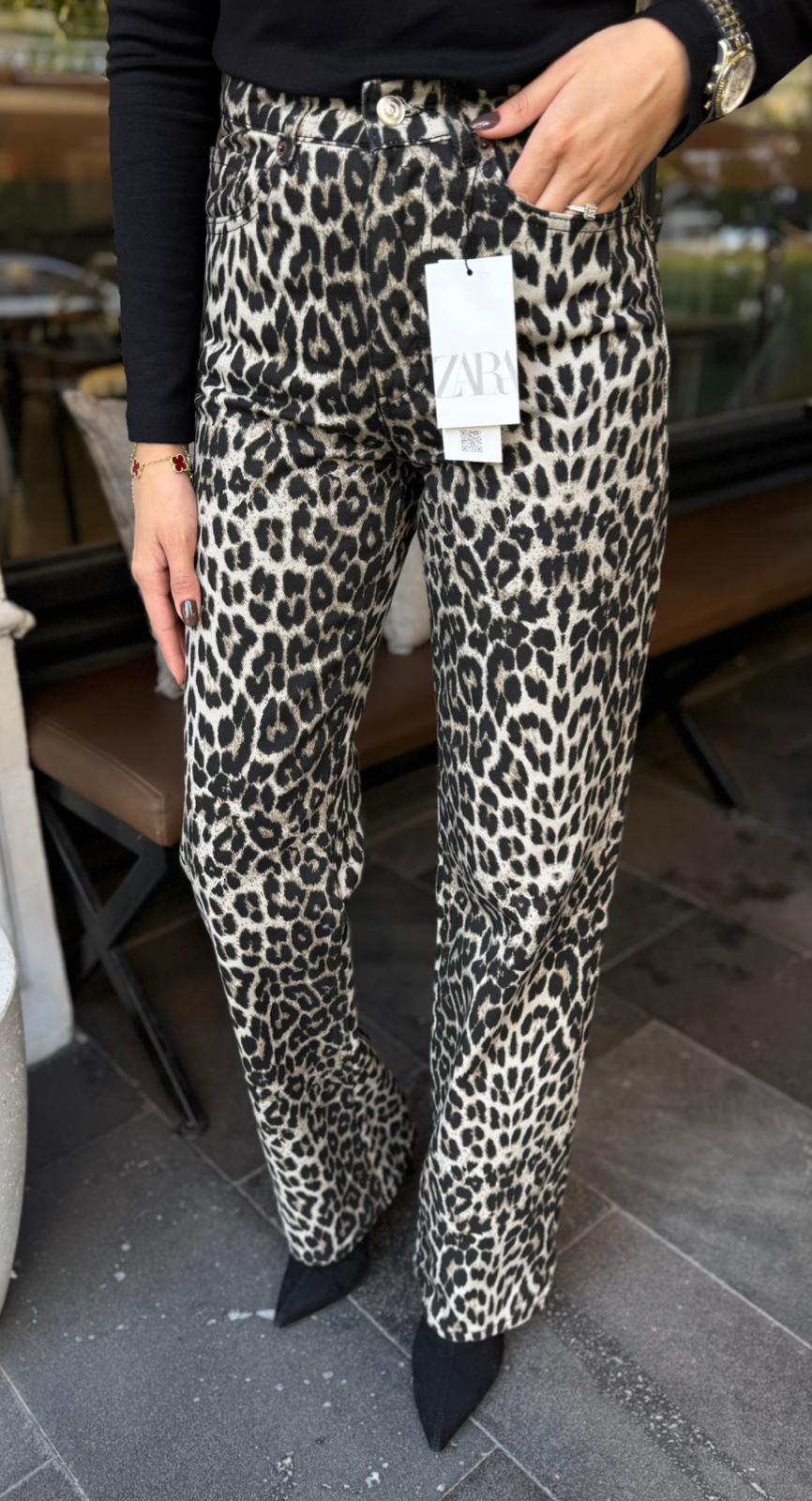 ORJ MARKA ZR LEOPAR DESEN STRAİGHT JEAN