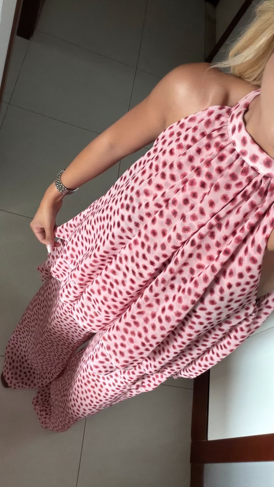 SERY PEMBE ŞİFON TRANSPARAN İKİLİ TAKIM