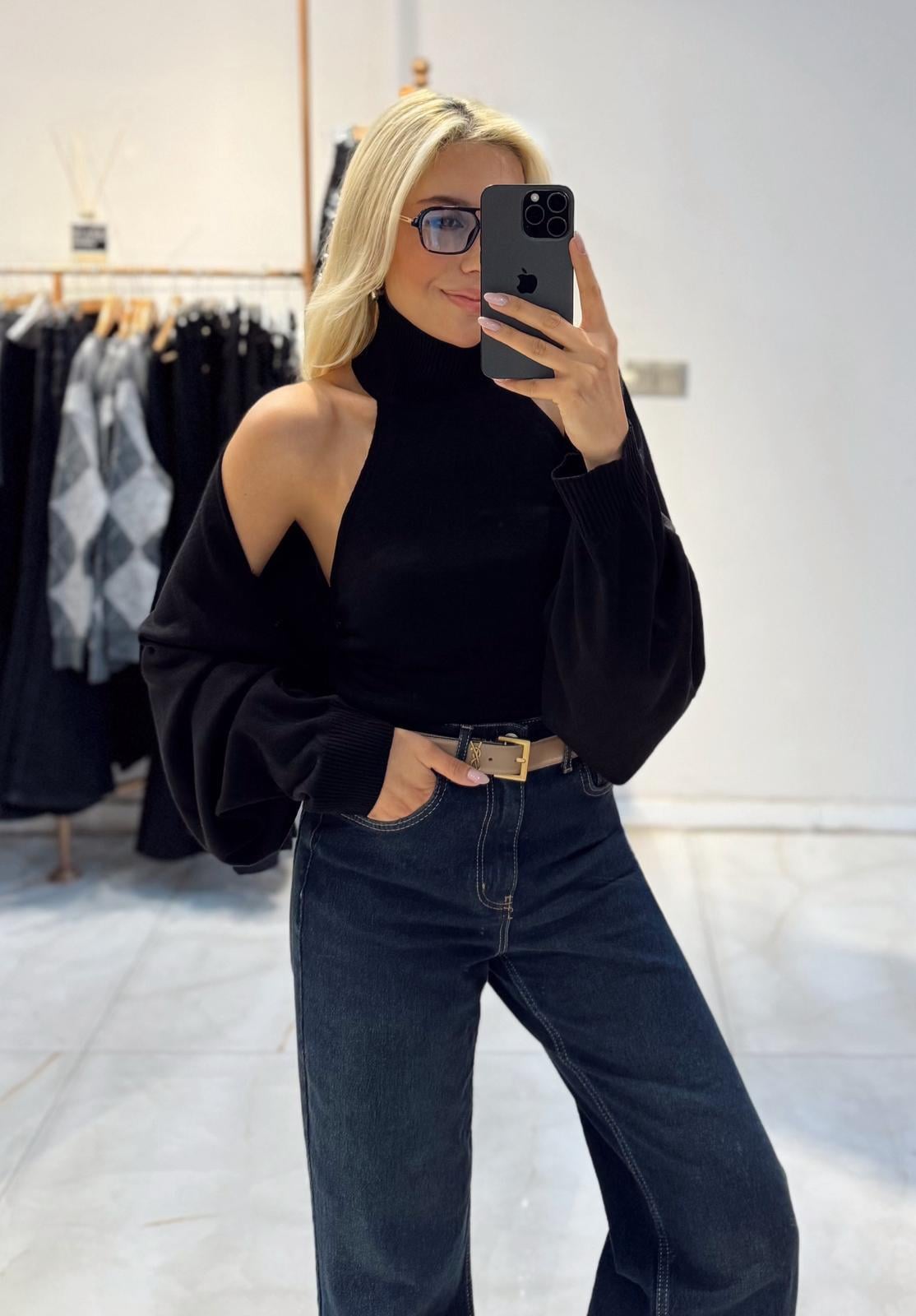 SİYAH BOLERO DETAYLI TRİKO TAKIM