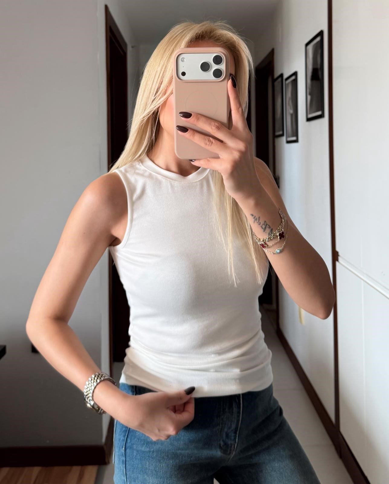 SİYAH KAYIK YAKA ÇIKARILABİLİR BLUZ ATLET TSHİRT TAKIM