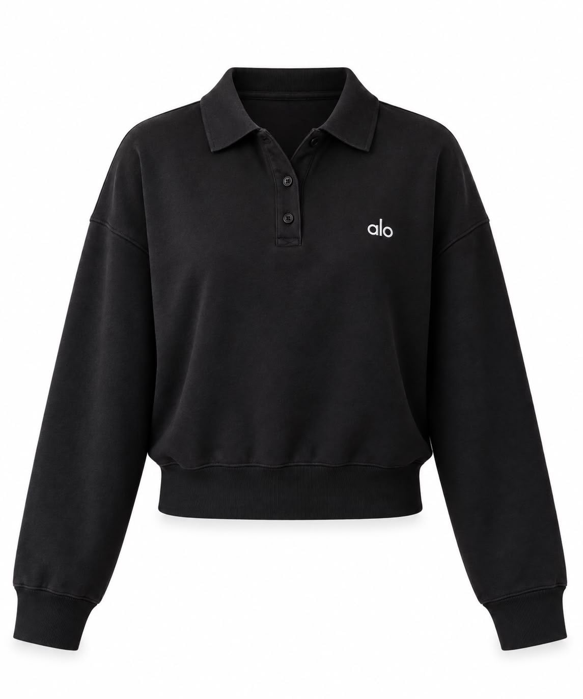 SİYAH ORJ MARKA LOLA POLO YAKA BASİC SWEATSHİRT