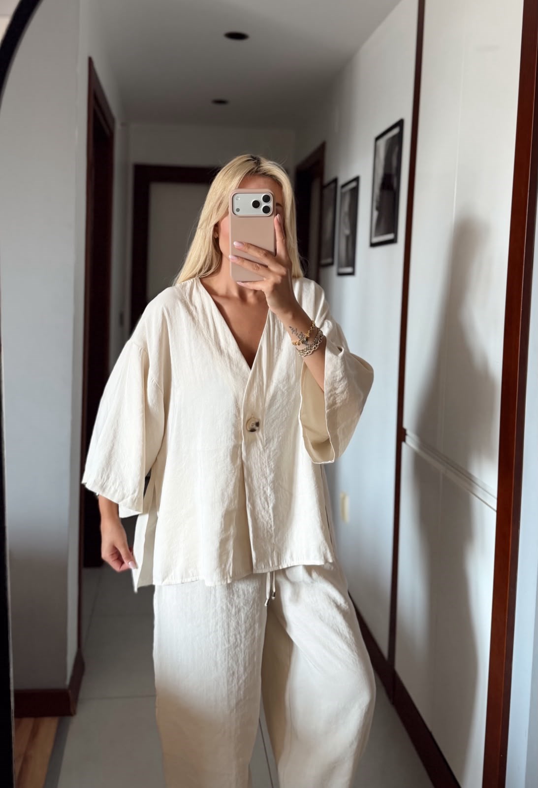 TAŞ TENSEL TEK DÜĞMELİ GÖMLEK PANTOLON TAKIM