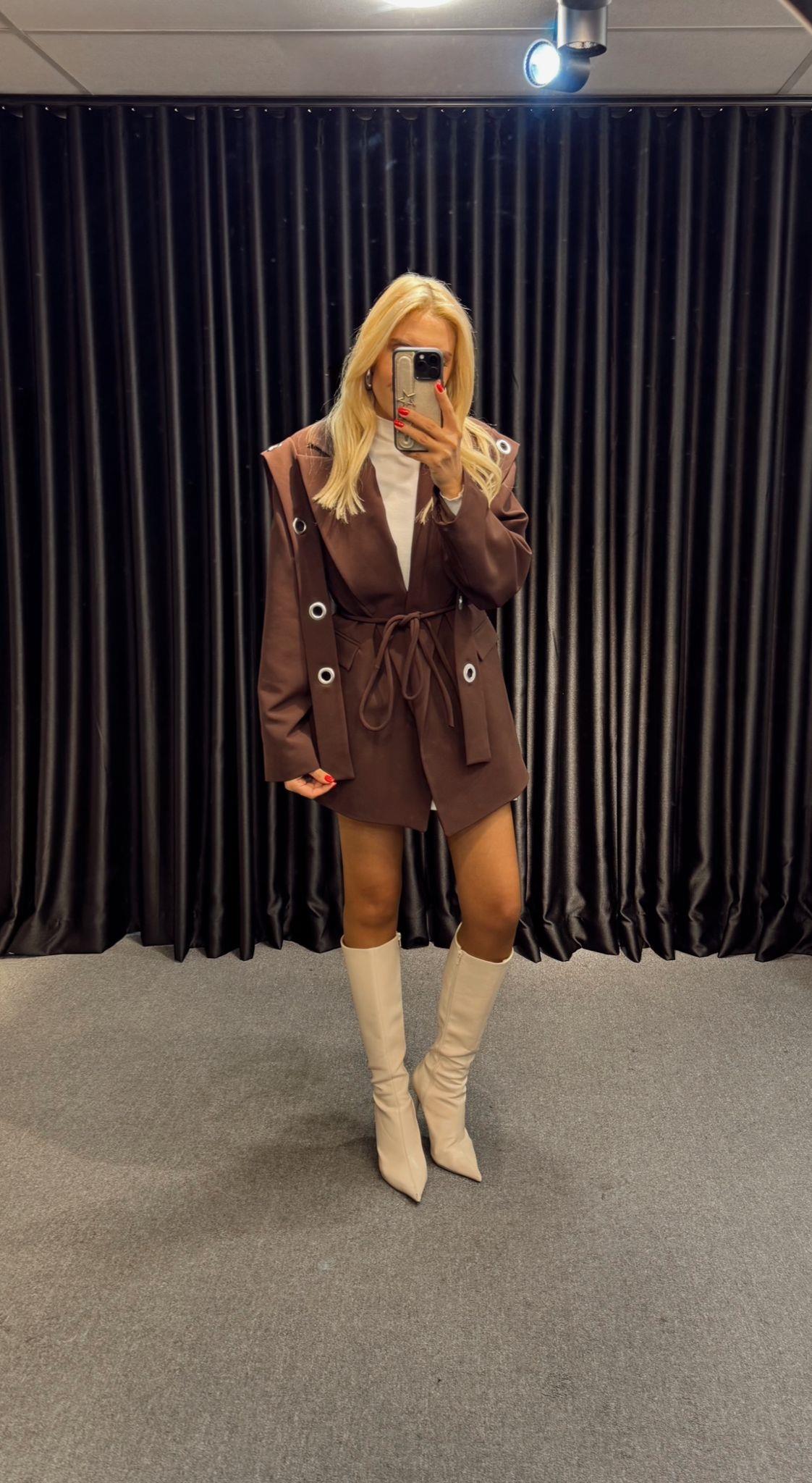 TASARIM BAĞLAMALI BLAZER CEKET KAHVE