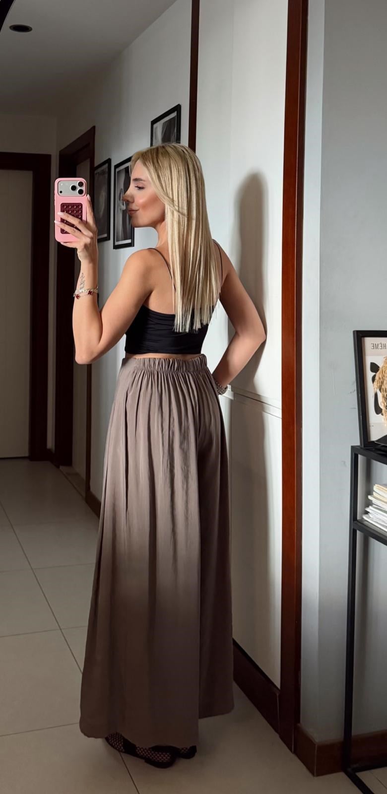 VİZON BELİ LASTİKLİ PAREO PANTOLON