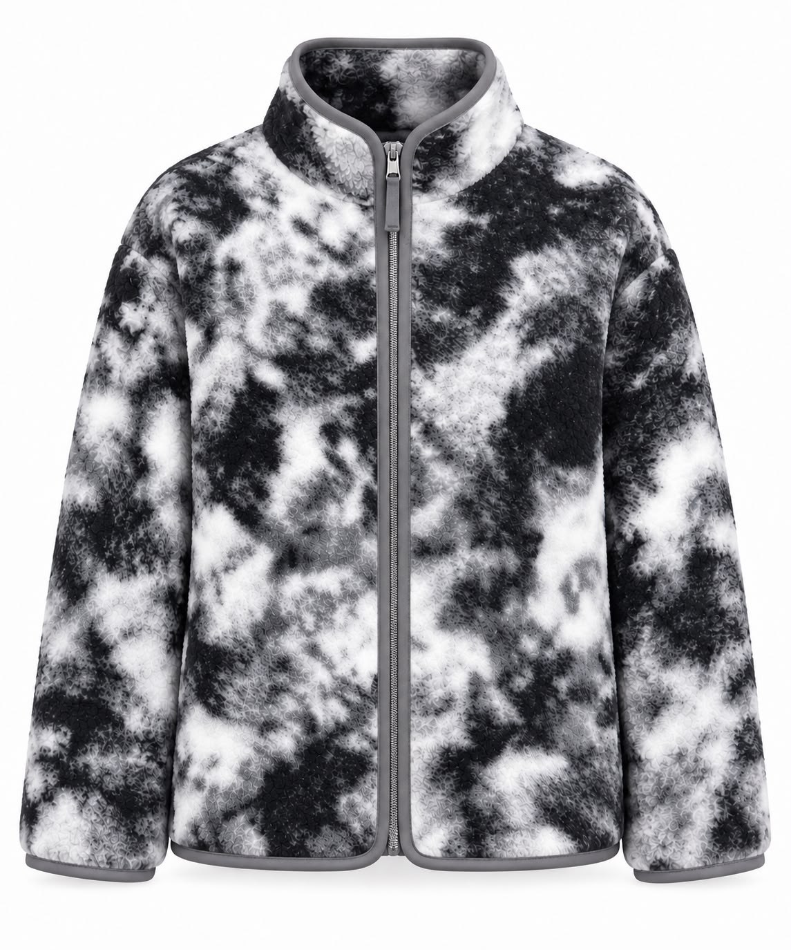WOLEN GRİ DESENLİ POLAR HIRKA