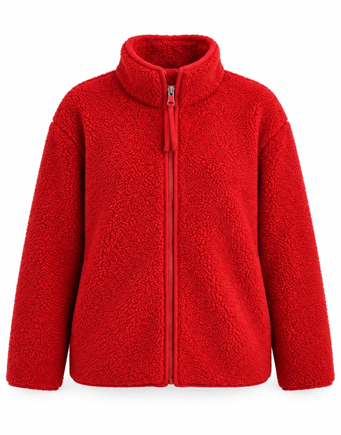 WOLEN KIRMIZI DESENLİ POLAR HIRKA