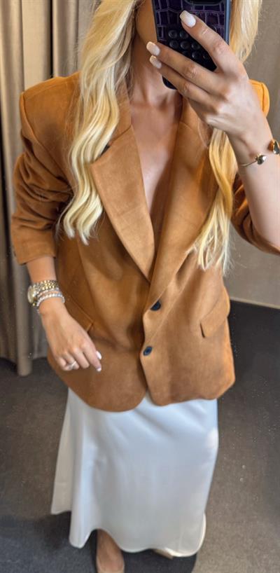 2 DÜĞMELİ SÜET CEKET  TABA