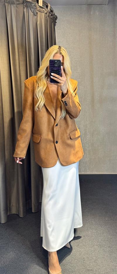 2 DÜĞMELİ SÜET CEKET  TABA