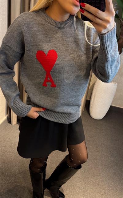 AMİ BASKILI KAZAK GRİ