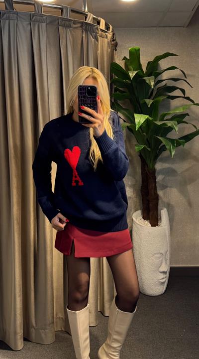 AMİ BASKILI KAZAK LACİVERT