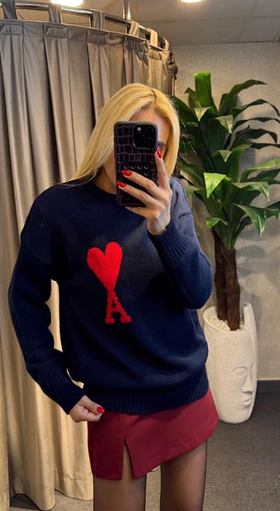 AMİ BASKILI KAZAK LACİVERT