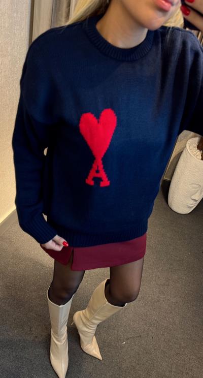 AMİ BASKILI KAZAK LACİVERT