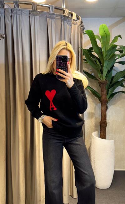 AMİ BASKILI KAZAK SİYAH