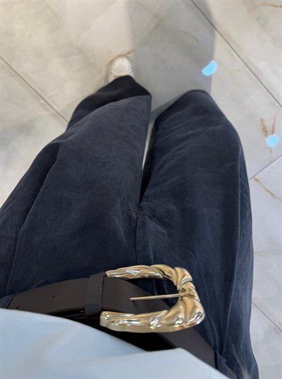 ANTRASİT BÜYÜK KEMERLİ TENSEL PANTOLON