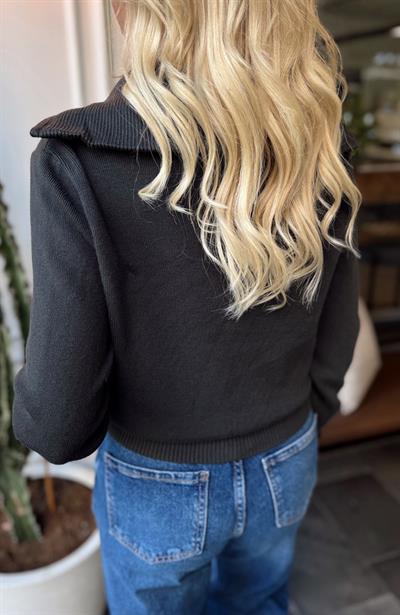 ANTRASİT ÇİFT FERMUARLI TRİKO HIRKA