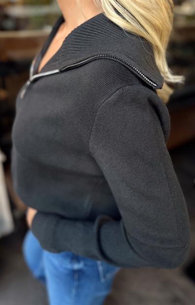 ANTRASİT ÇİFT FERMUARLI TRİKO HIRKA