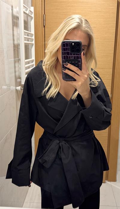 BAĞLAMA DETAYLI TASARIM OVERSİZE GÖMLEK SİYAH