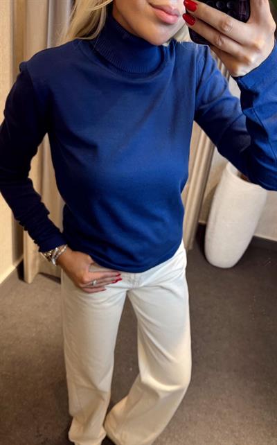 BALIKÇI YAKA TRİKO LACİVERT