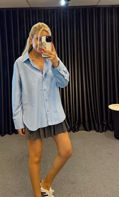 BASİC POPLİN GÖMLEK MAVİ