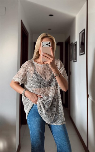 BEJ ORJ MARKA ZR PUL DETAYLI BLUZ
