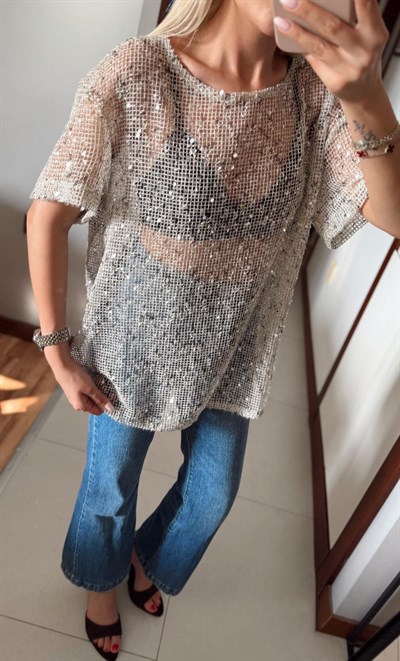 BEJ ORJ MARKA ZR PUL DETAYLI BLUZ