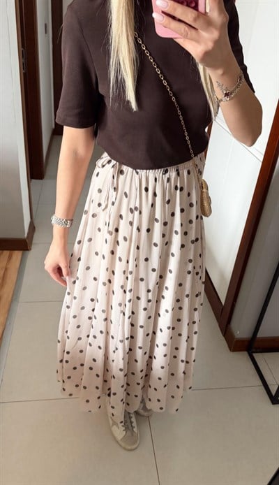 BEJ PREMİUM ASTARLI PUANTİYELİ ETEK