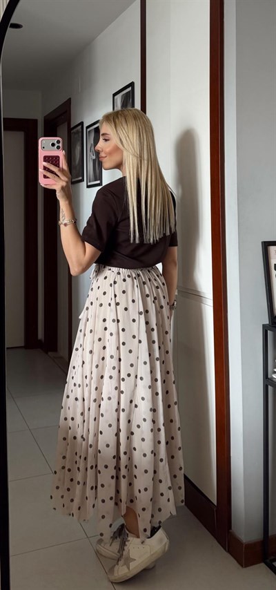 BEJ PREMİUM ASTARLI PUANTİYELİ ETEK