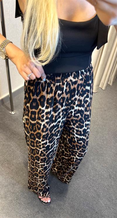 BELİ LASTİKLİ LEOPAR DESENLİ PANTOLON LEO