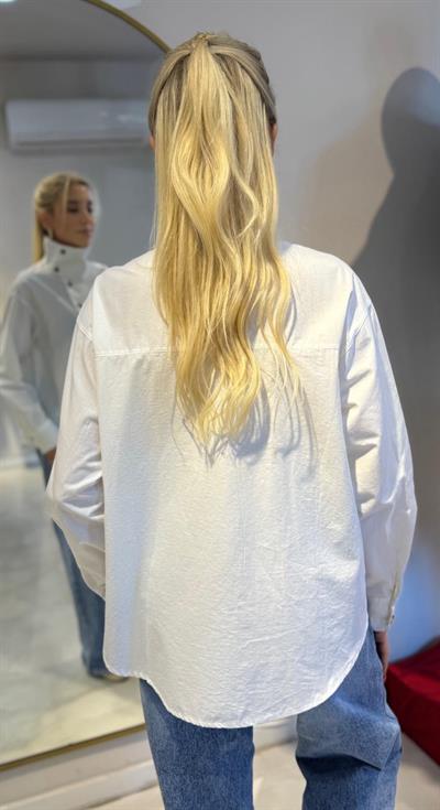 BEYAZ DİK YAKA PREMİUM GÖMLEK