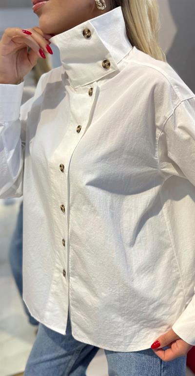BEYAZ DİK YAKA PREMİUM GÖMLEK