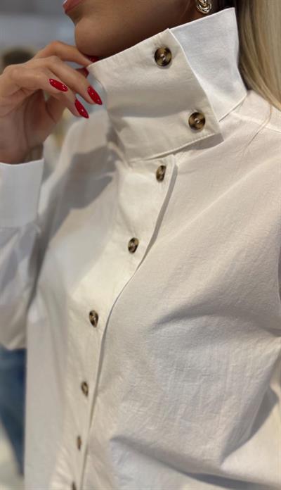 BEYAZ DİK YAKA PREMİUM GÖMLEK