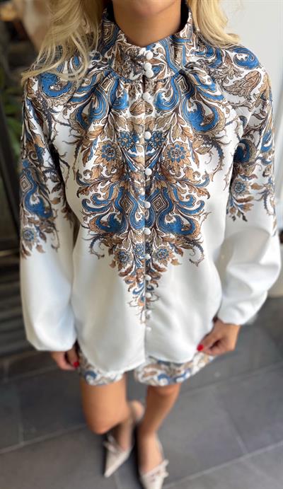 BEYAZ ORJ MODEL DESENLİ ŞORTLU TAKIM