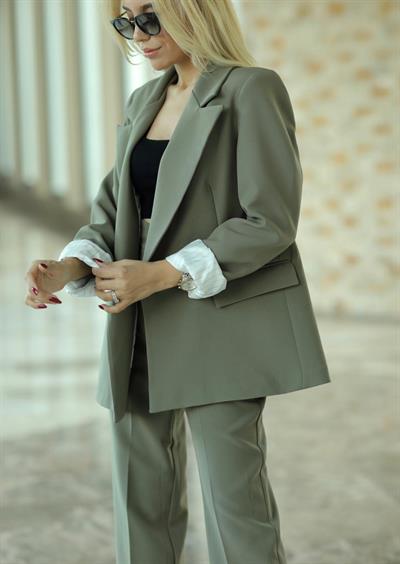 BLAZER CEKET KOLU KATLAMALI HAKİ
