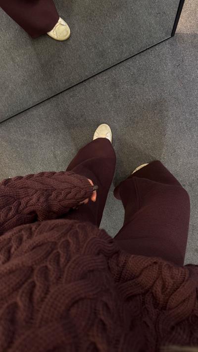 BOL PAÇA TRİKO PANTOLON AÇIK BORDO