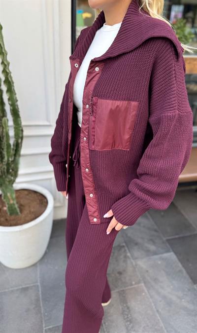 BORDO ÇIT ÇIT DETAYLI TRİKO TAKIM