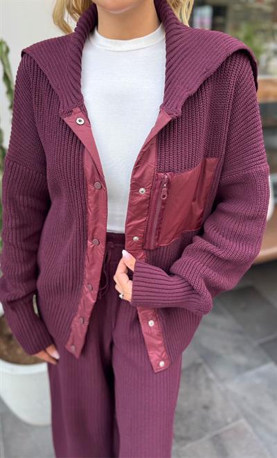 BORDO ÇIT ÇIT DETAYLI TRİKO TAKIM