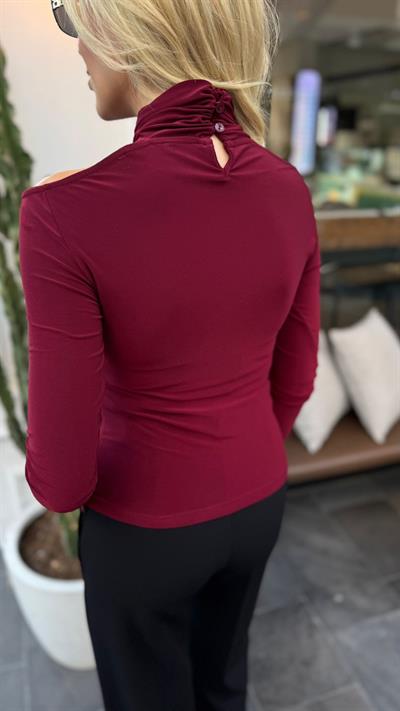 BORDO HADLEY TASARIM BLUZ