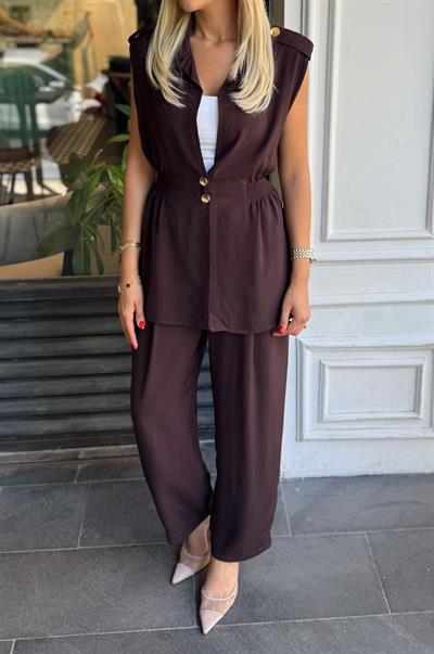 BORDO TWS MODEL GOLD DÜĞMELİ BELİ LASTİKLİ TAKIM