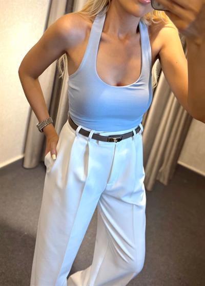 BOYUNDAN BAĞLAMALI ATLET BEBE MAVİ