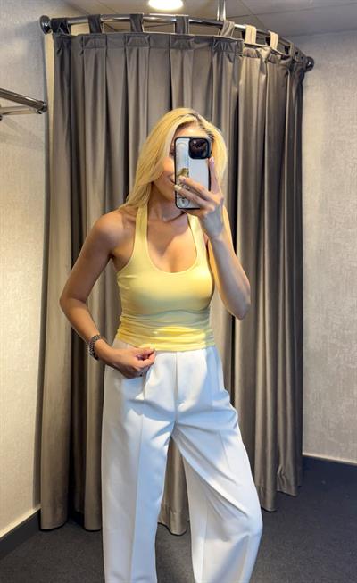 BOYUNDAN BAĞLAMALI ATLET BEBE SARI